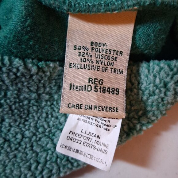 LL Bean Fleece Jacket Women S Green Tumbled Sherpa 1/4 Snap Up Gorpcore Outdoors - Picture 8 of 12